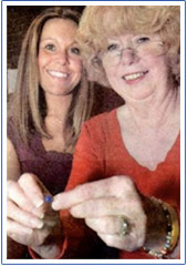 June Barrett displays her jewelry made to raise funds for cancer support